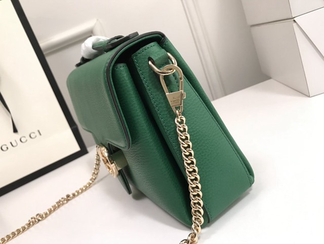 Gucci高仿專櫃女包 510302 古馳女士粉色牛皮郵差風琴包 Gucci迷你斜挎小方包 Gucci全牛皮手提包  gqy3709